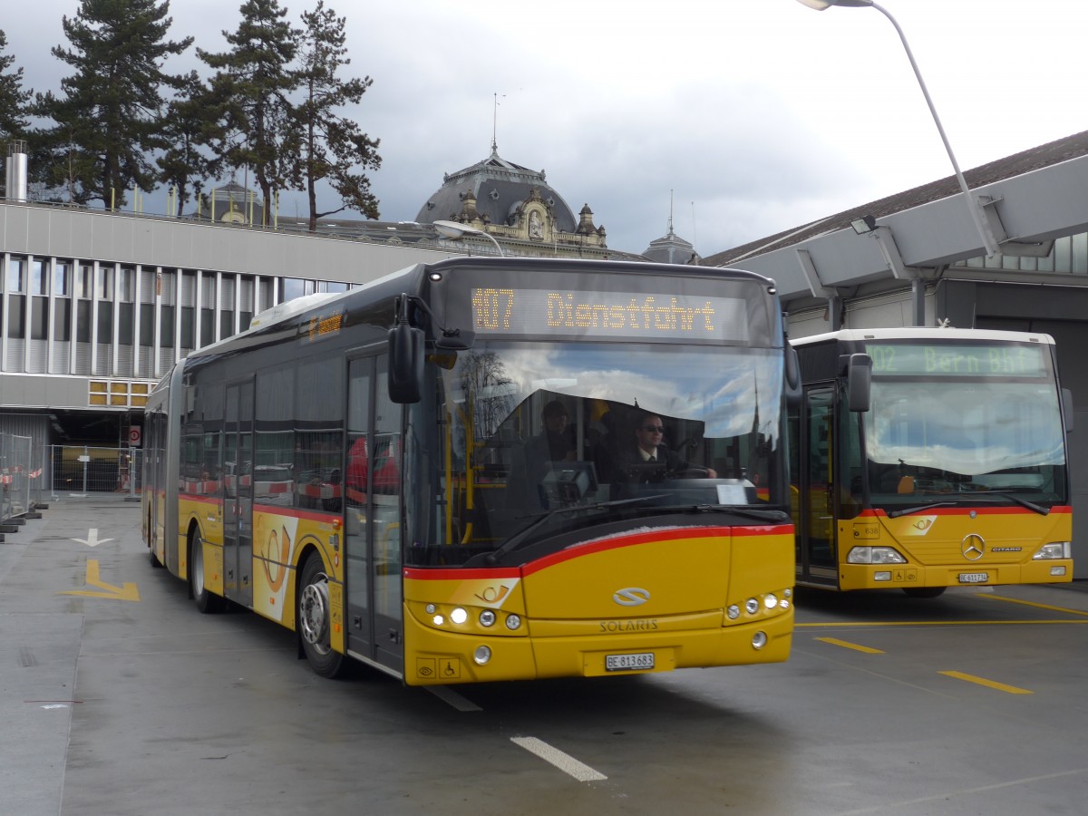 (168'457) - PostAuto Bern - Nr. 683/BE 813'683 - Solaris am 11. Januar 2016 in Bern, Postautostation