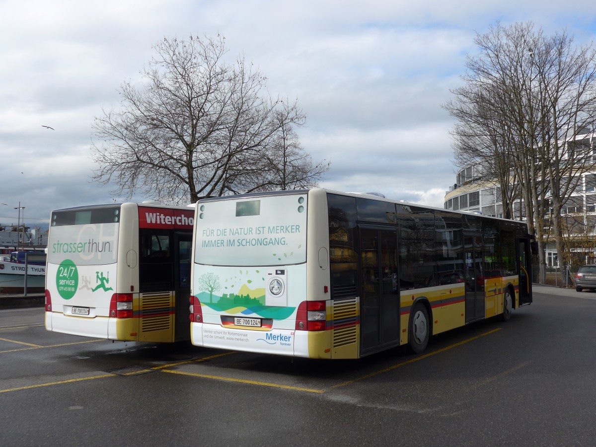 (168'587) - STI Thun - Nr. 124/BE 700'124 - MAN am 29. Januar 2016 bei der Schifflndte Thun