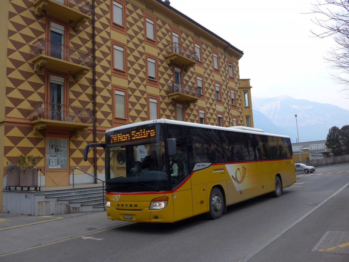 (168'661) - TpM, Mesocco - Nr. 6/GR 108'006 - Setra am 6. Februar 2016 in Bellinzona, Fermata provvisoria