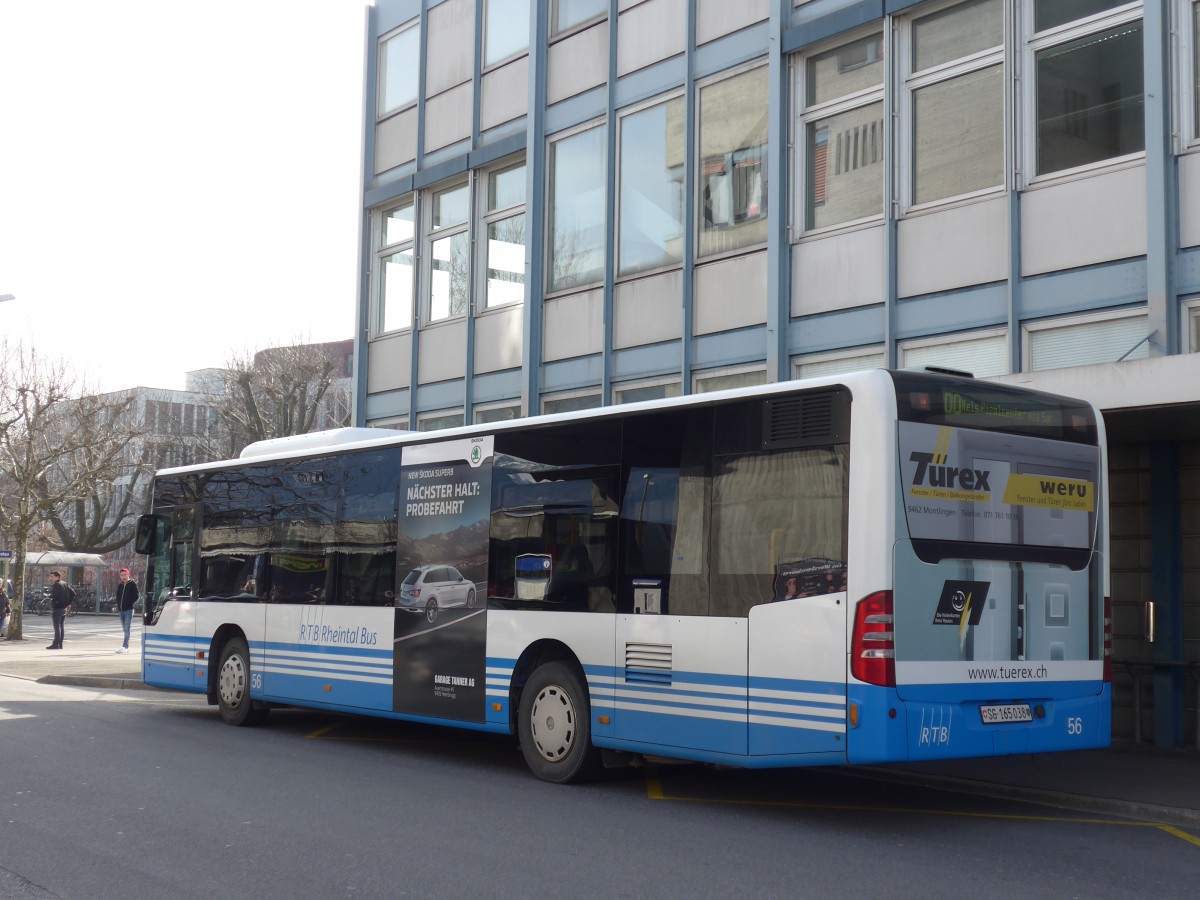 (168'991) - RTB Altsttten - Nr. 56/SG 165'038 - Mercedes am 27. Februar 2016 beim Bahnhof Buchs