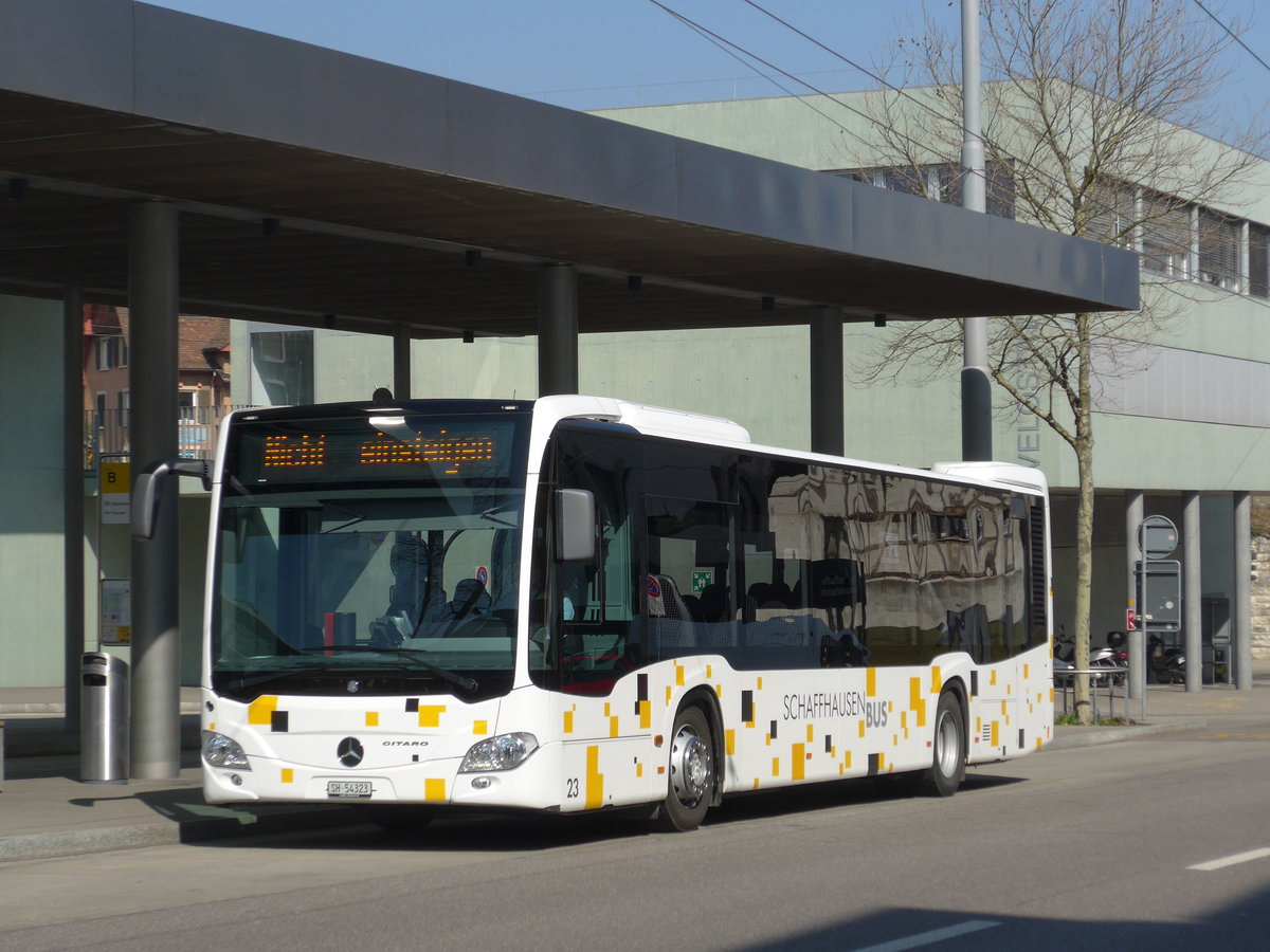 (169'298) - SB Schaffhausen - Nr. 23/SH 54'323 - Mercedes am 19. Mrz 2016 beim Bahnhof Schaffhausen