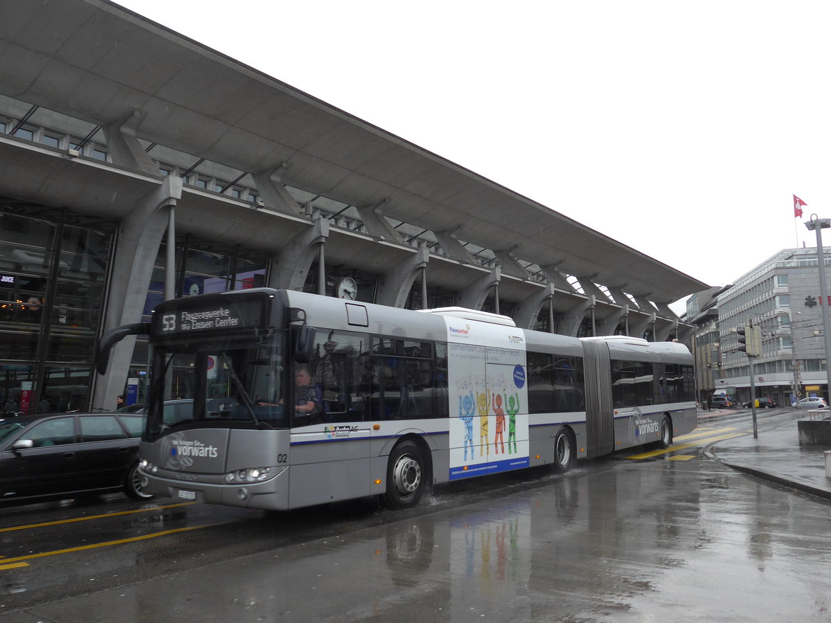 (169'492) - AAGR Rothenburg - Nr. 2/LU 15'732 - Solaris am 25. Mrz 2016 beim Bahnhof Luzern