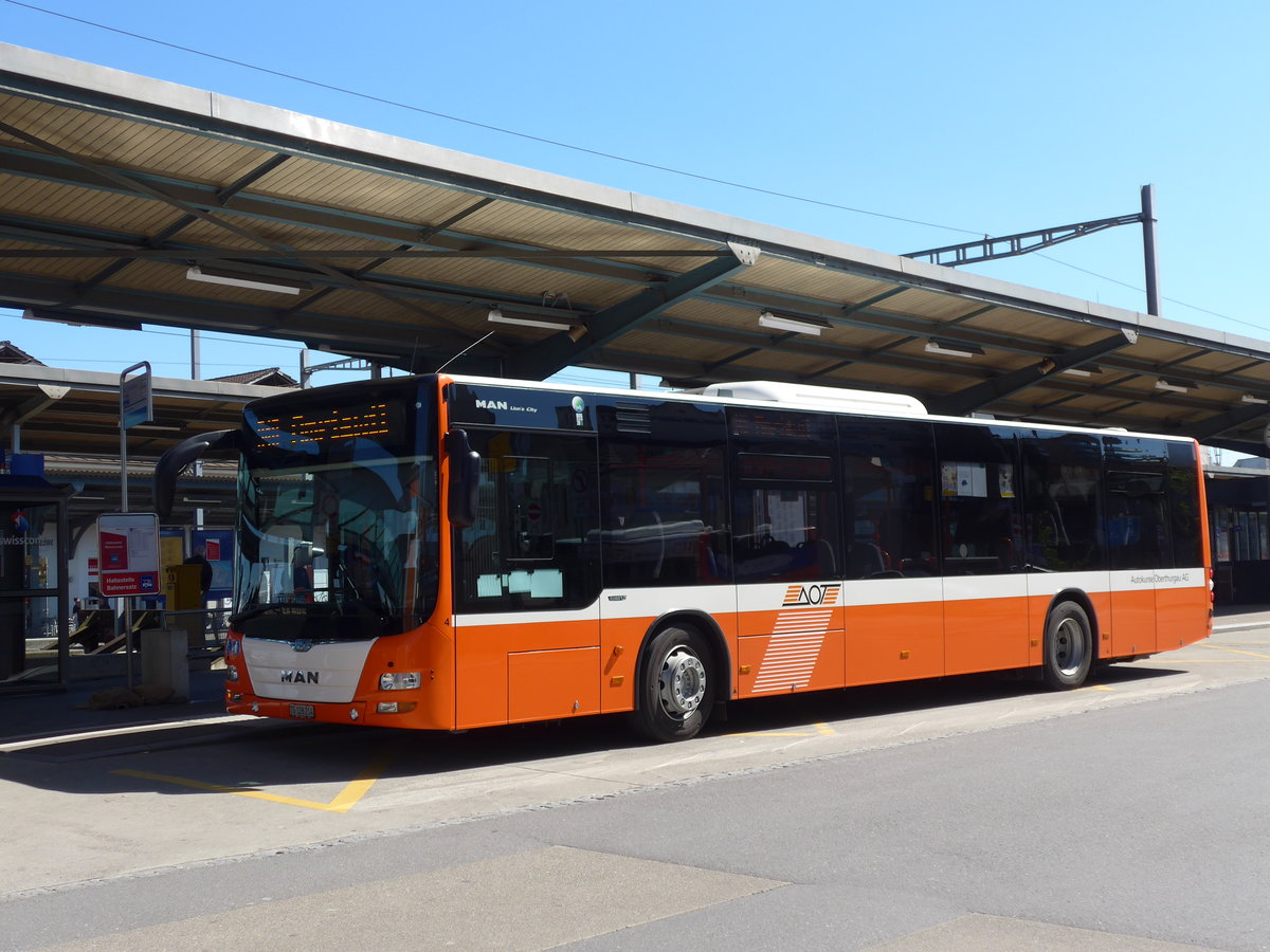 (169'954) - AOT Amriswil - Nr. 4/TG 126'214 - MAN am 12. April 2016 beim Bahnhof Romanshorn