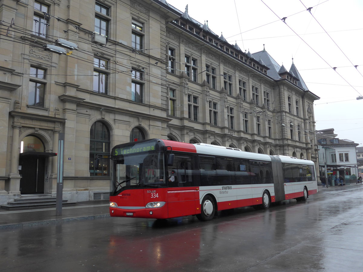 (170'476) - SW Winterthur - Nr. 334/ZH 730'334 - Solaris am 13. Mai 2016 beim Hauptbahnhof Winterthur