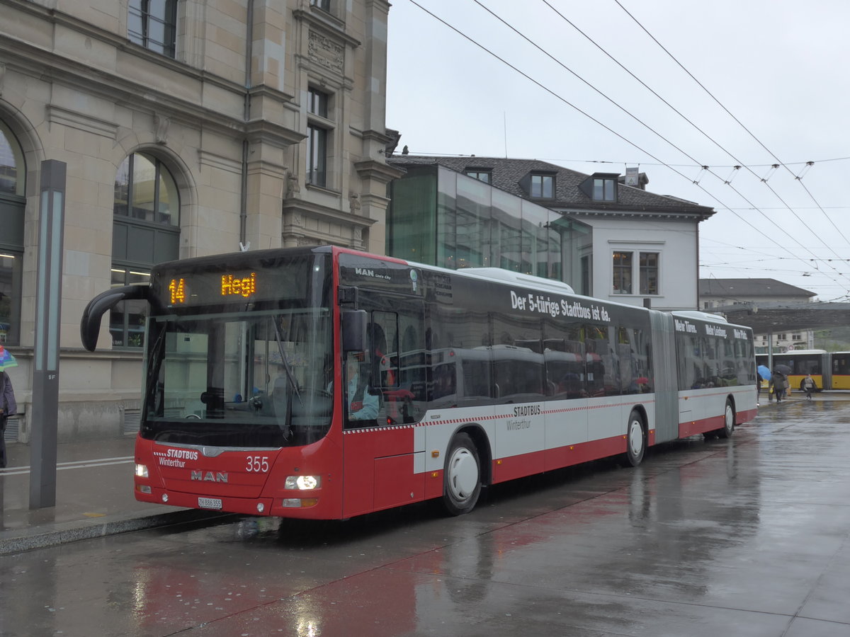 (170'501) - SW Winterthur - Nr. 355/ZH 886'355 - MAN am 13. Mai 2016 beim Hauptbahnhof Winterthur