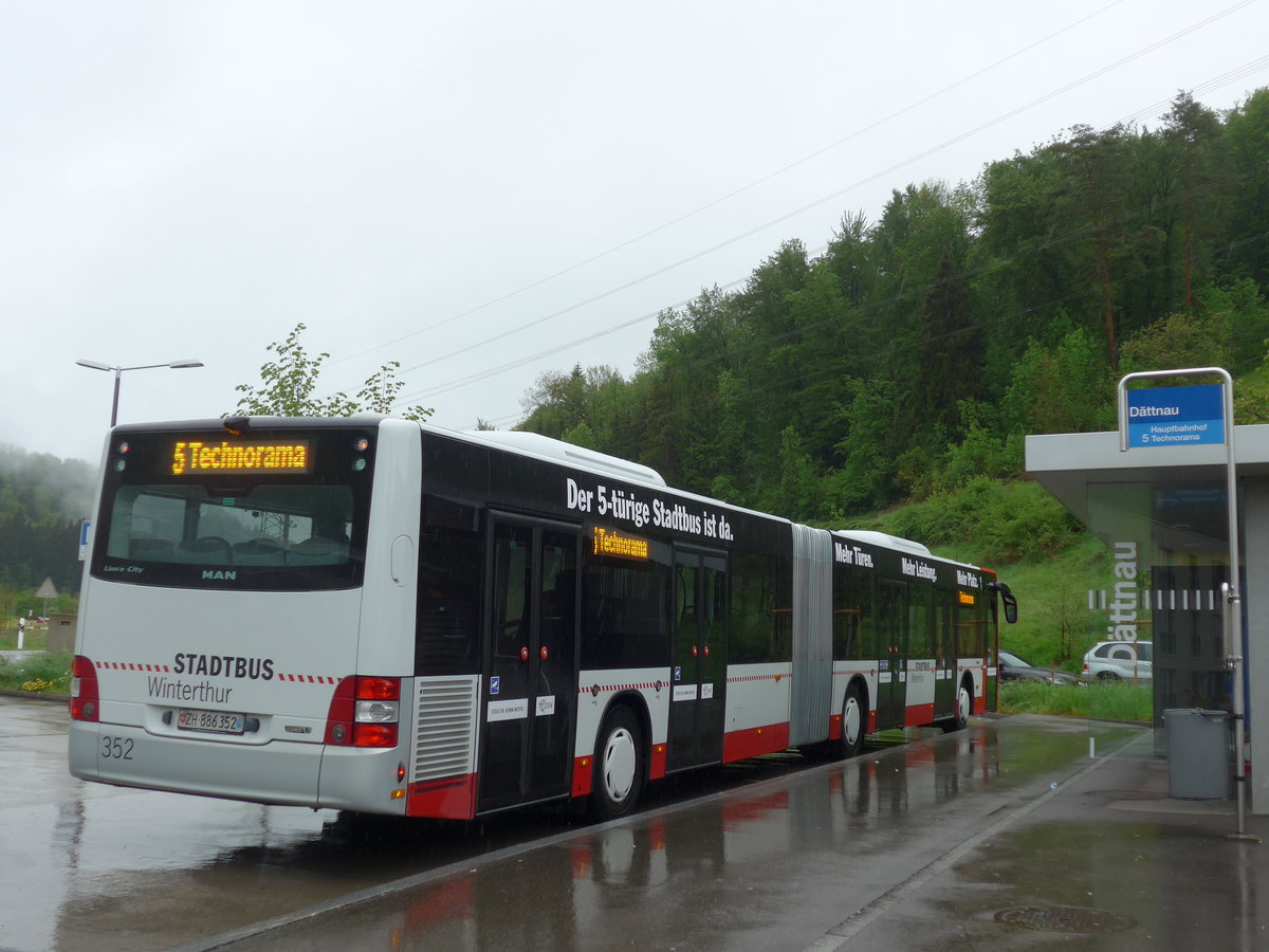 (170'504) - SW Winterthur - Nr. 352/ZH 886'352 - MAN am 13. Mai 2016 in Winterthur, Dttnau