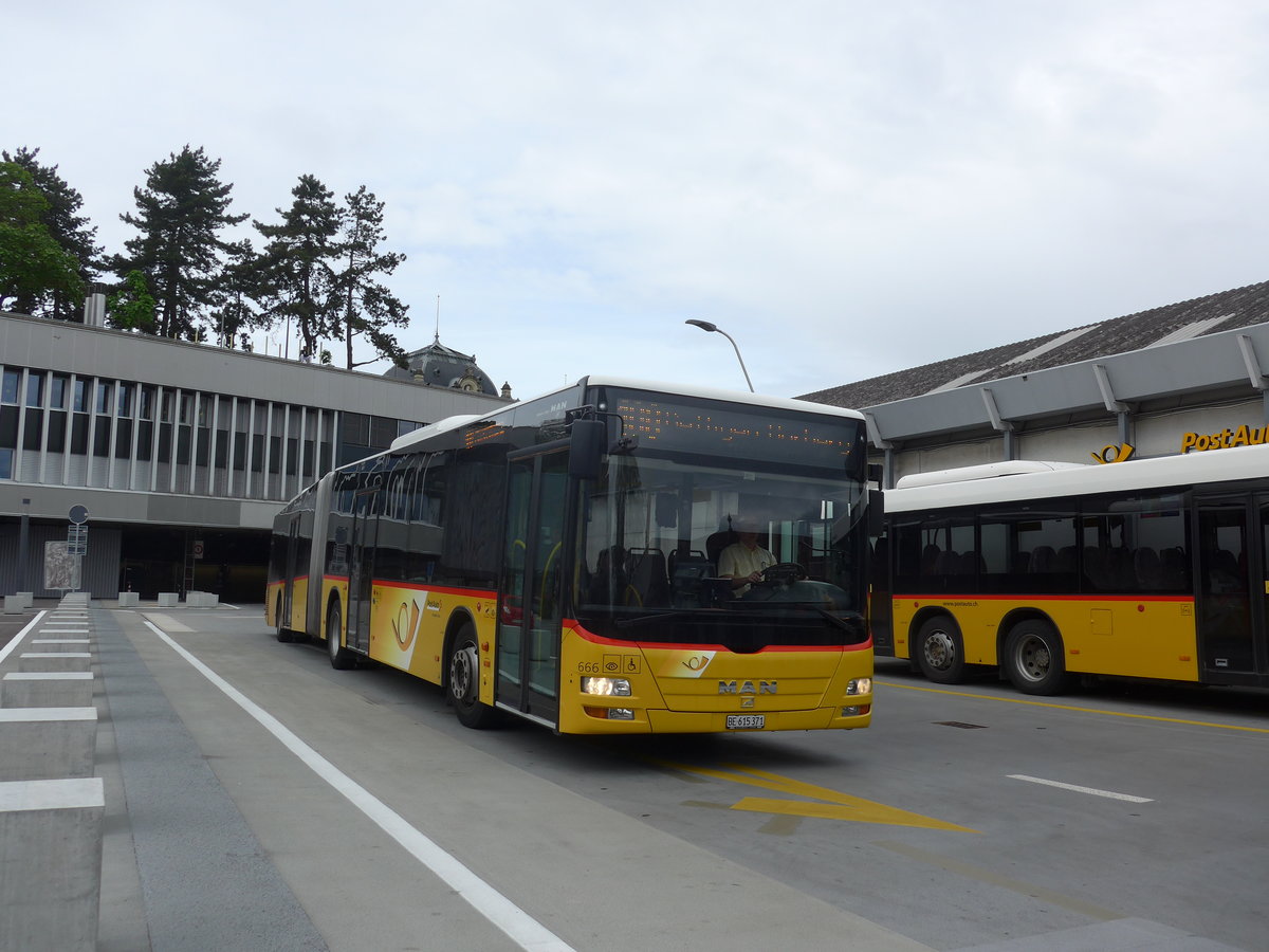 (171'868) - PostAuto Bern - Nr. 666/BE 615'371 - MAN am 13. Juni 2016 in Bern, Postautostation