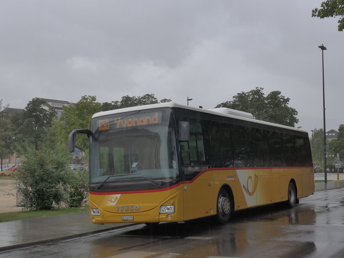 (172'993) - CarPostal Ouest - VD 146'539 - Iveco am 14. Juli 2016 beim Bahnhof Yverdon