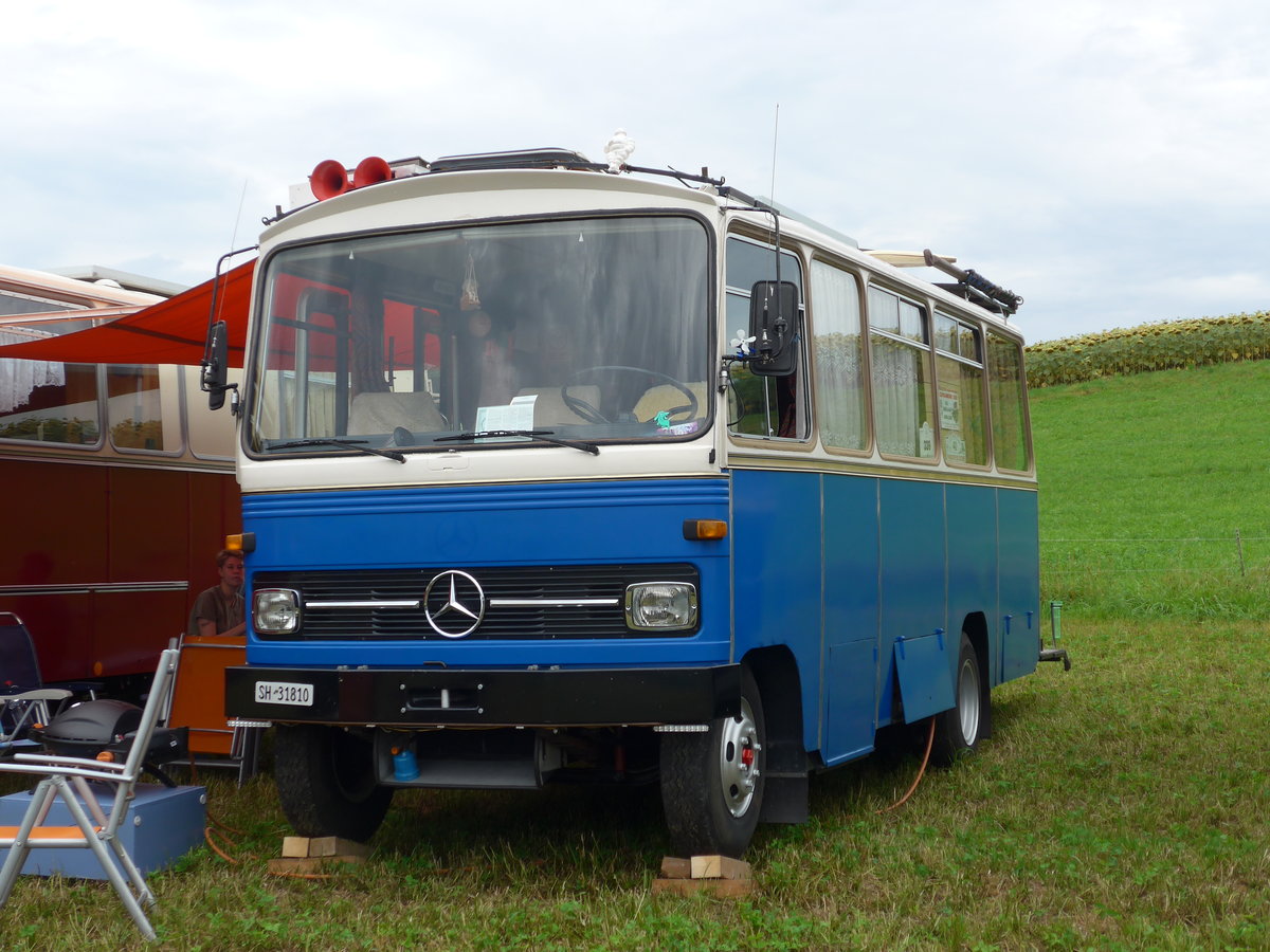 (174'019) - Aus der Schweiz: Niederer P., Langwiesen - SH 31'810 - Mercedes/R&J (ex Stoll, Wilchingen) am 20. August 2016 in Bsingen, Bahnhof