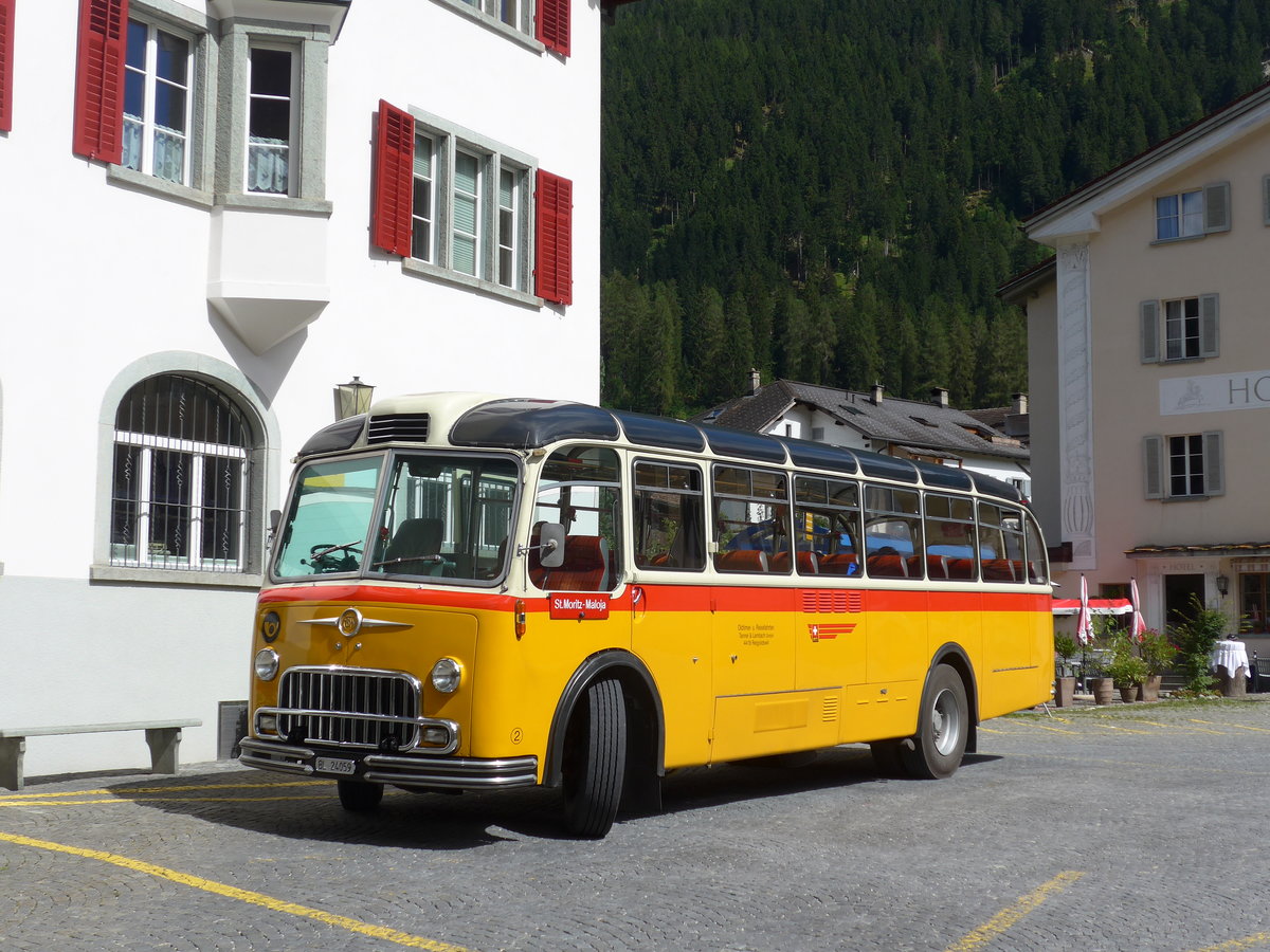 (174'231) - Tanner&Lambach, Reigoldswil - Nr. 2/BL 24'059 - FBW/R&J (ex Hunziker, Rschlikon; ex P 24'059) am 21. August 2016 in Andeer, Posta