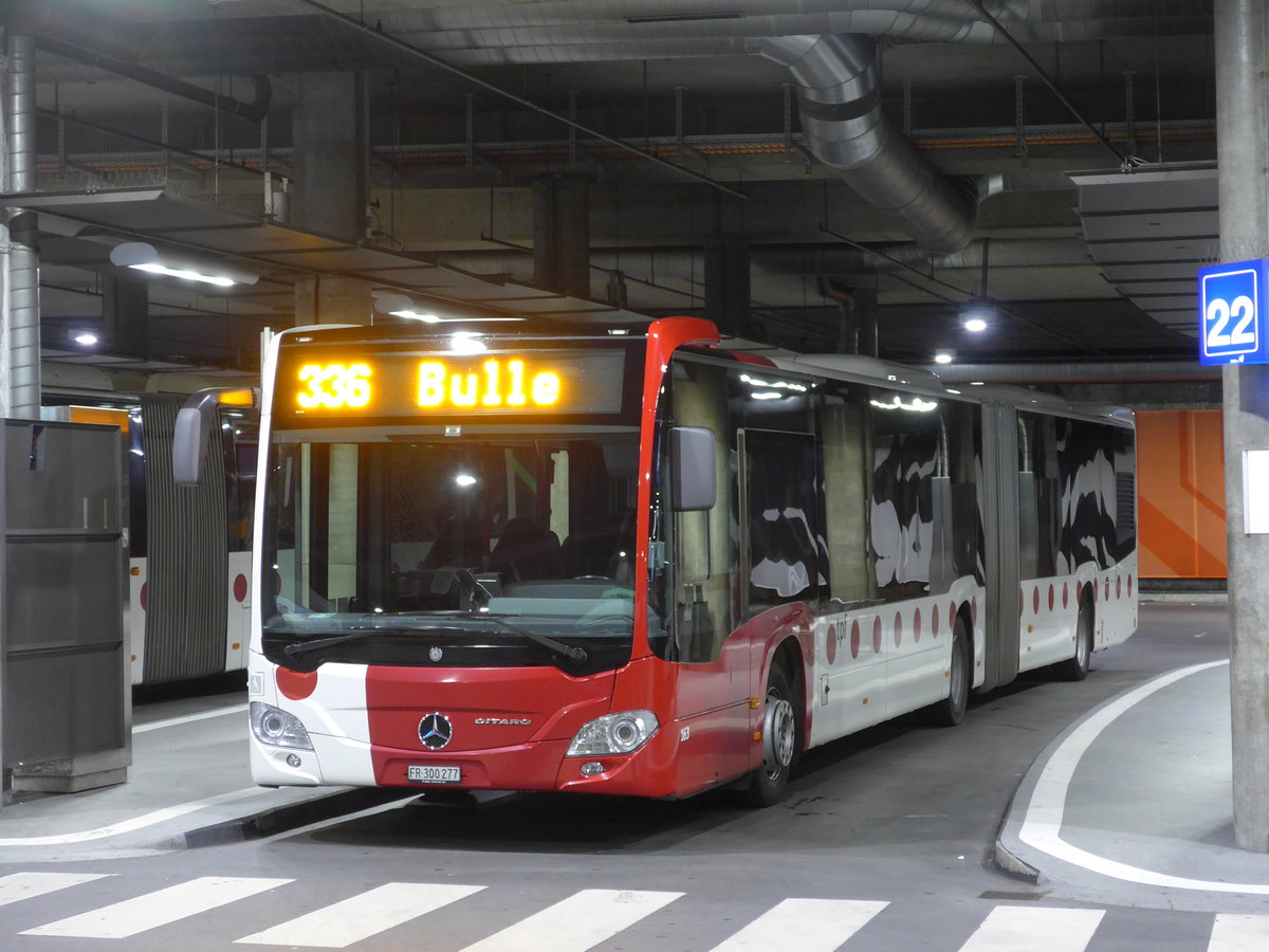 (174'310) - TPF Fribourg - Nr. 163/FR 300'277 - Mercedes am 28. August 2016 in Fribourg, Busbahnhof