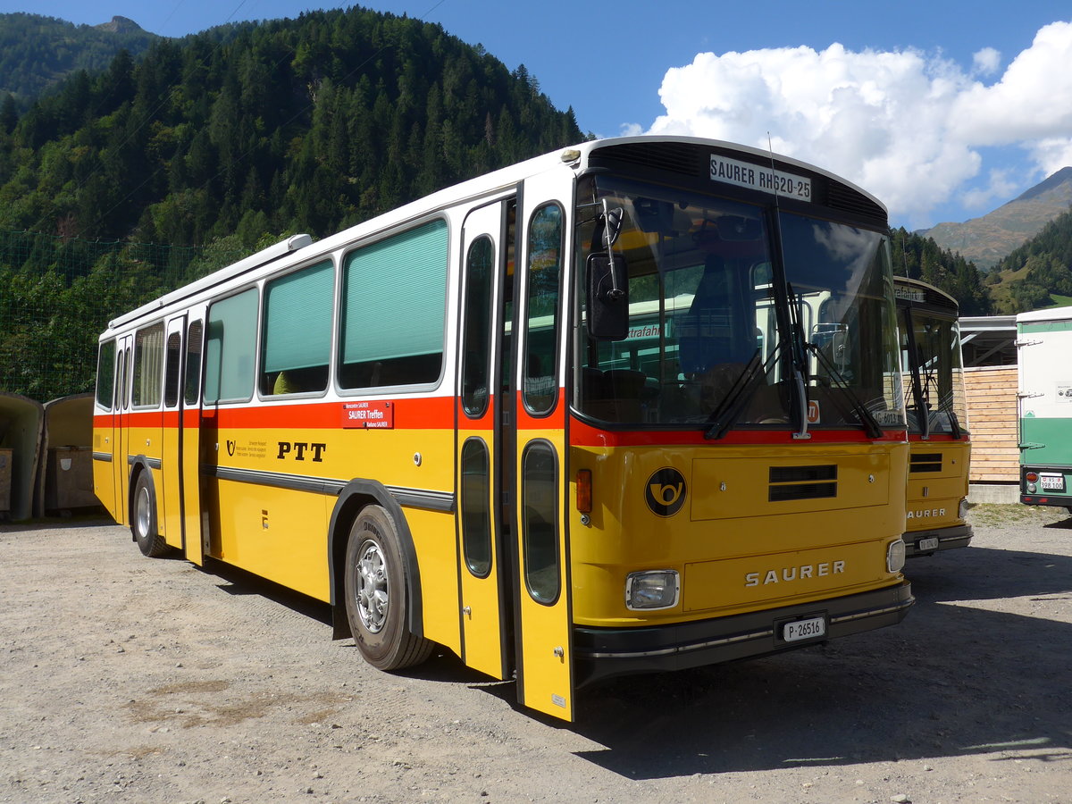 (174'689) - Gloor, Staufen -  P26'516  - Saurer/Hess (ex ALMAT, Tagelswangen; ex P 26'516) am 10. September 2016 in Campo, Saurertreffen