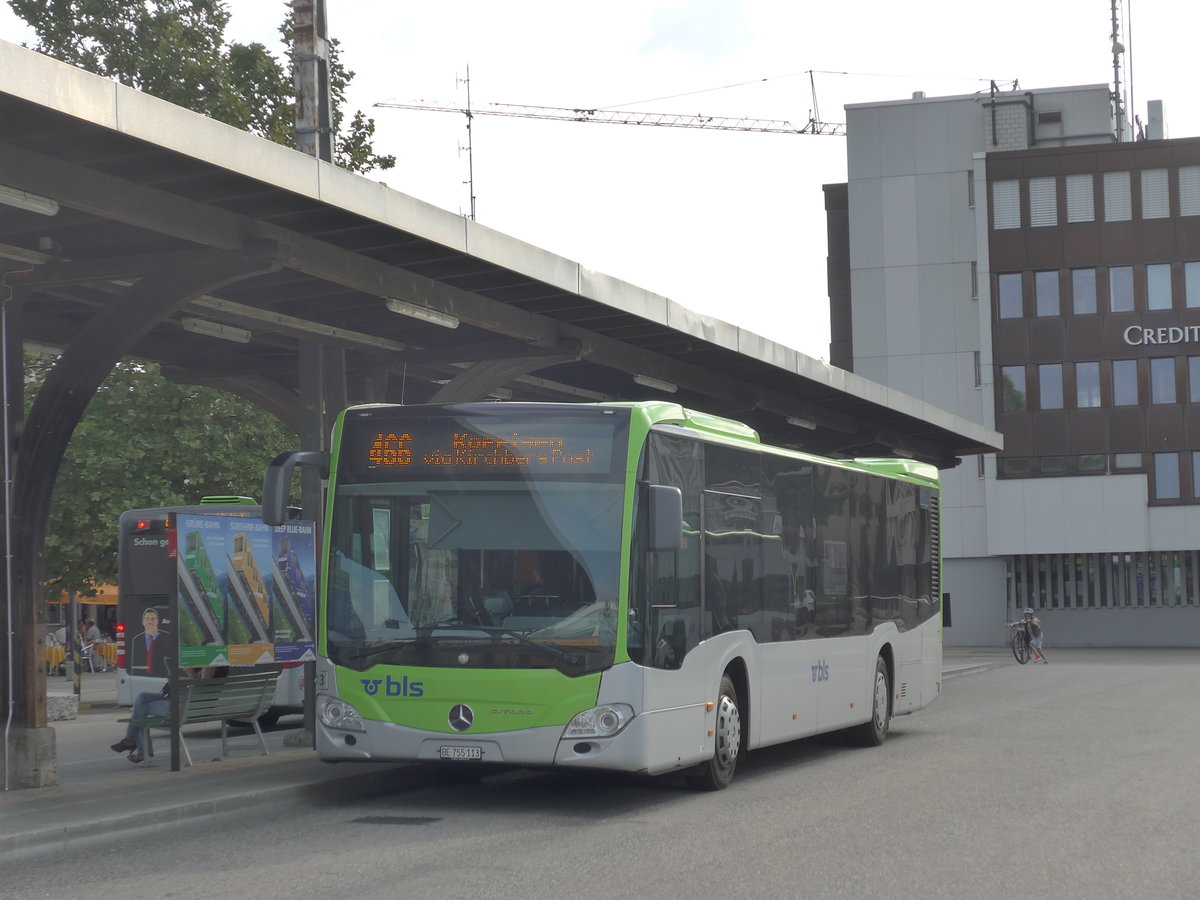 (174'856) - Busland, Burgdorf - Nr. 113/BE 755'113 - Mercedes am 11. September 2016 beim Bahnhof Burgdorf