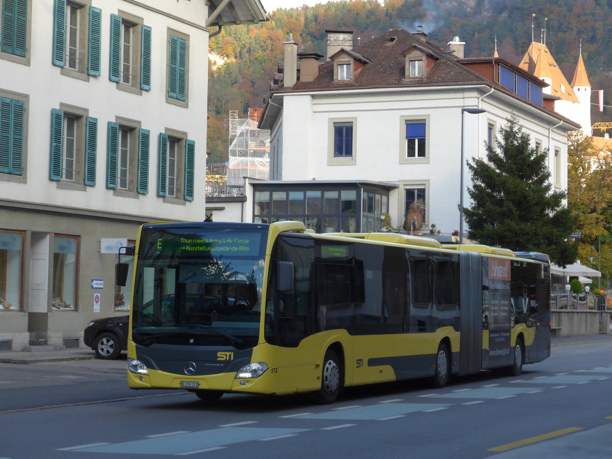 (176'185) - STI Thun - Nr. 172/BE 752'172 - Mercedes am 21. Oktober 2016 in Thun, Guisanplatz