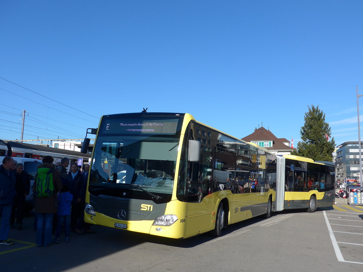 (176'233) - STI Thun - Nr. 184/BE 804'184 - Mercedes am 22. Oktober 2016 beim Bahnhof Thun