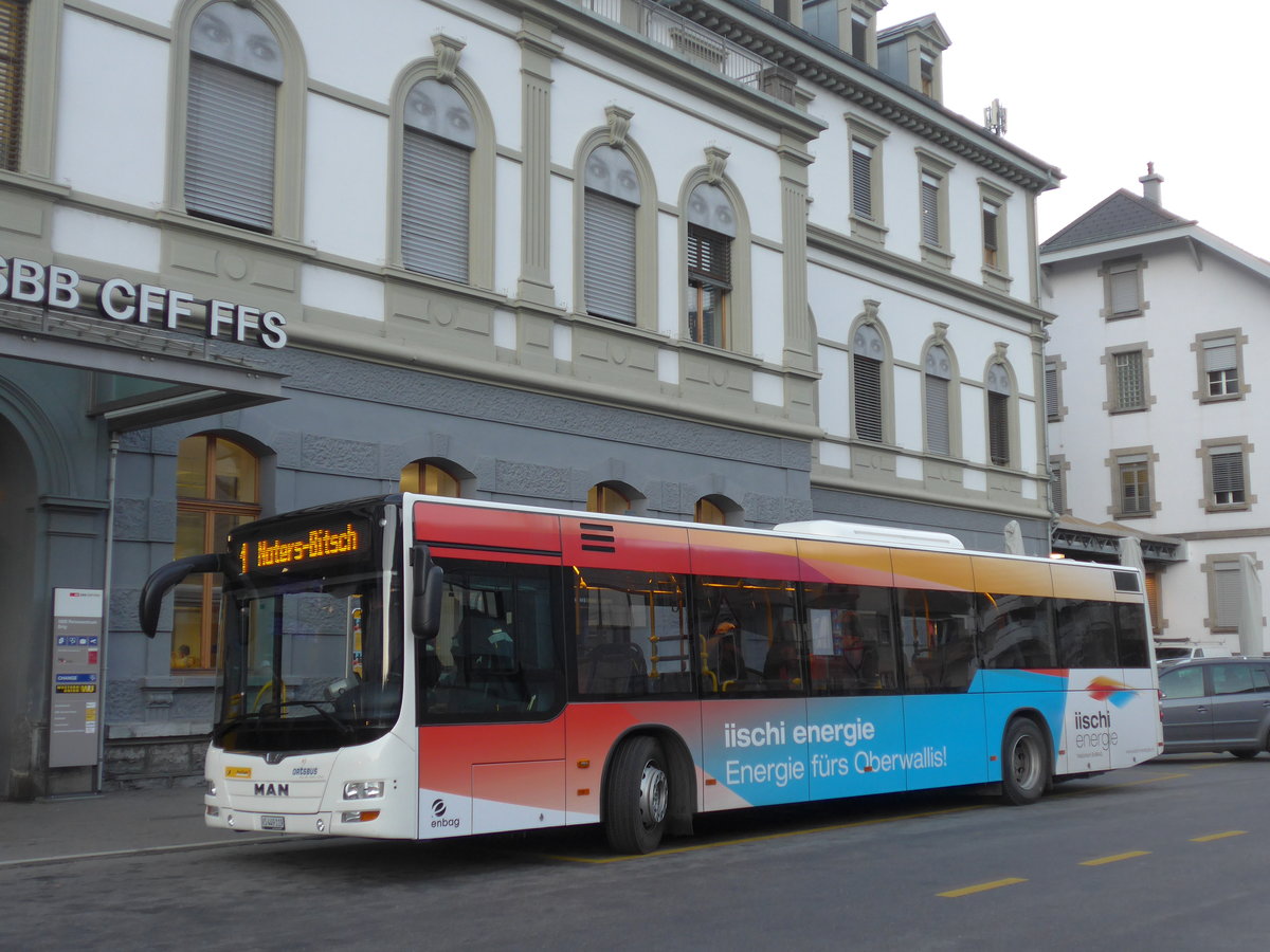 (176'858) - PostAuto Wallis - VS 449'119 - MAN am 4. Dezember 2016 beim Bahnhof Brig