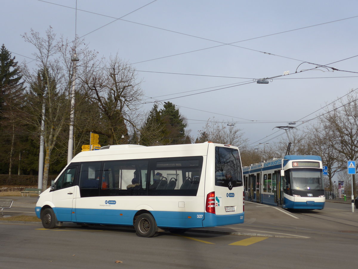 (177'330) - VBZ Zrich - Nr. 327/ZH 615'327 - Mercedes am 24. Dezember 2016 in Zrich, Zoo