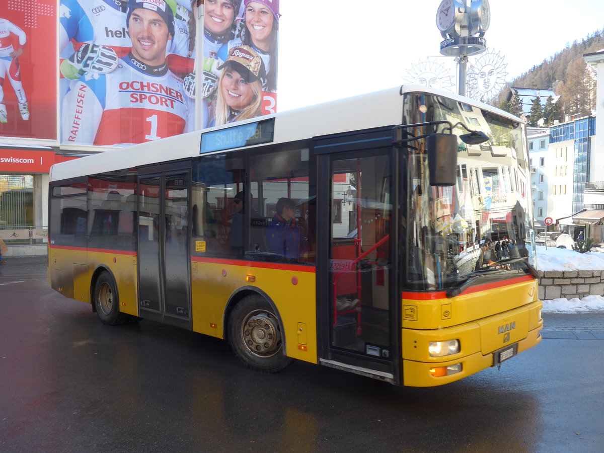 (178'591) - Fontana, Ilanz - GR 160'686 - MAN/Gppel (ex PostAuto Graubnden; ex Hartmann, Monstein) am 18. Februar 2017 in St. Moritz, Hotel Schweizerhof