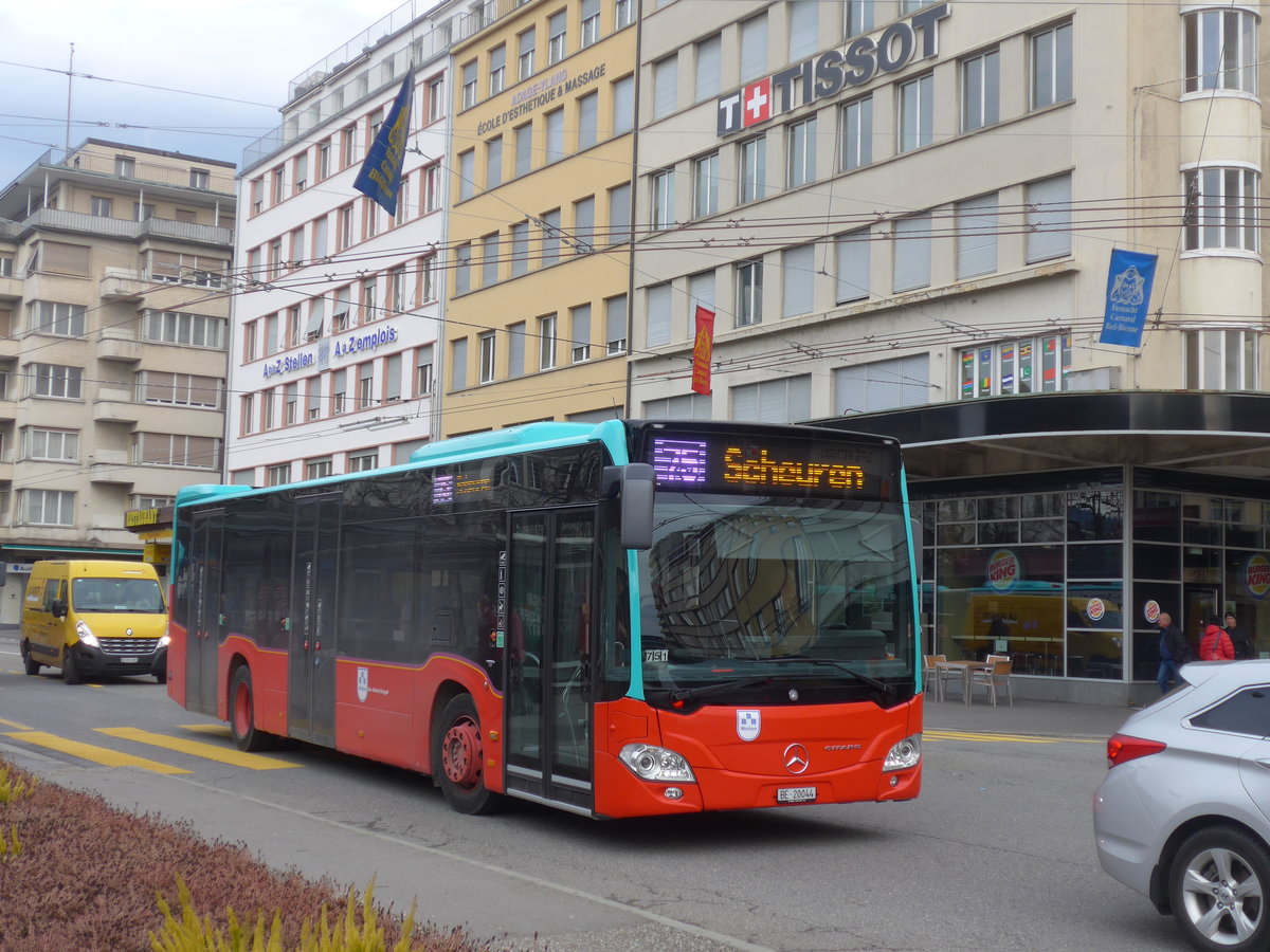 (178'777) - Binggeli, Studen - BE 20'044 - Mercedes am 4. Mrz 2017 beim Bahnhof Biel