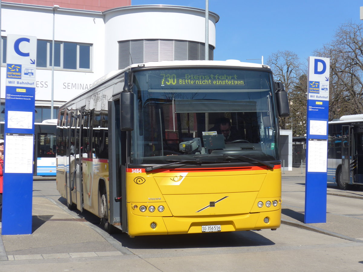 (179'223) - Schmidt, Oberbren - SG 356'516 - Volvo (ex PostAuto Ostschweiz) am 23. Mrz 2017 beim Bahnhof Wil