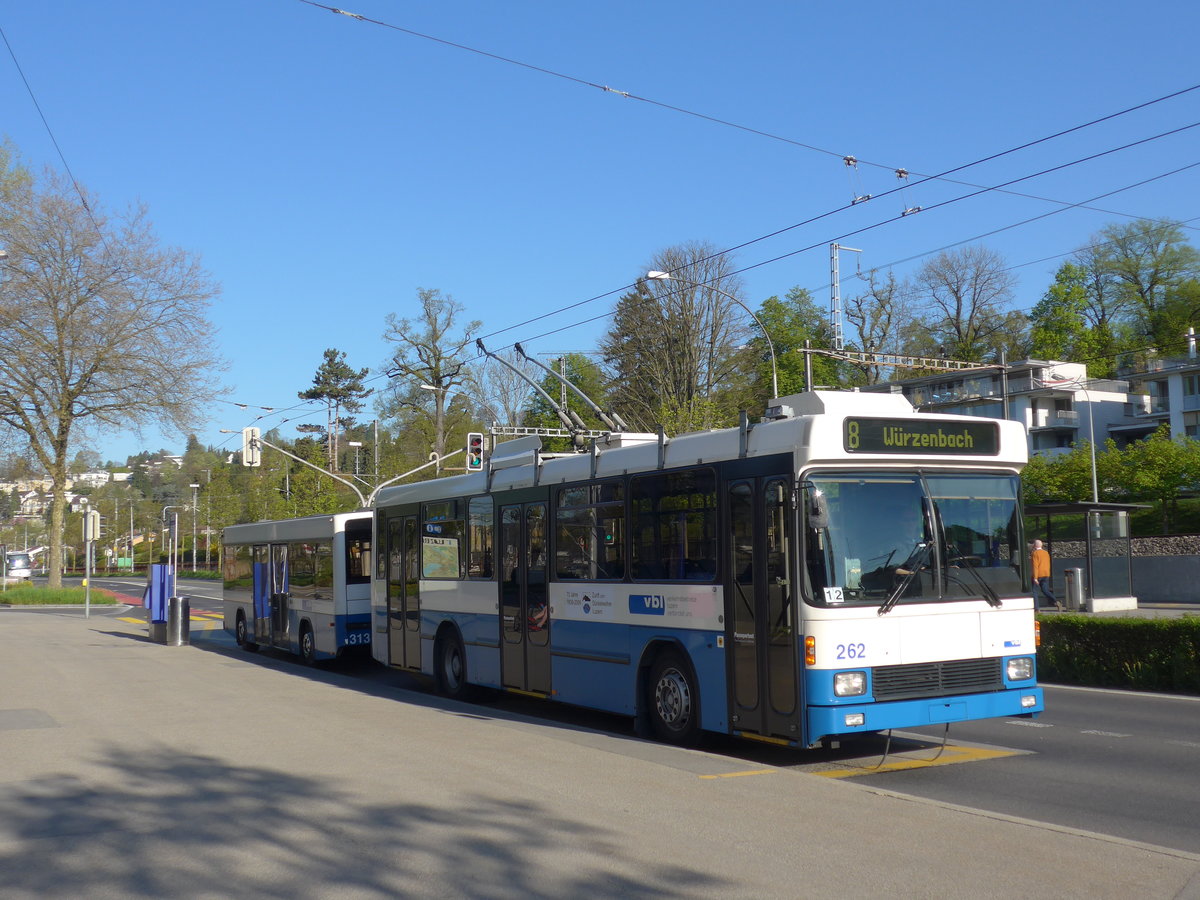 (179'382) - VBL Luzern - Nr. 262 - NAW/R&J-Hess Trolleybus am 10. April 2017 in Luzern, Verkehrshaus