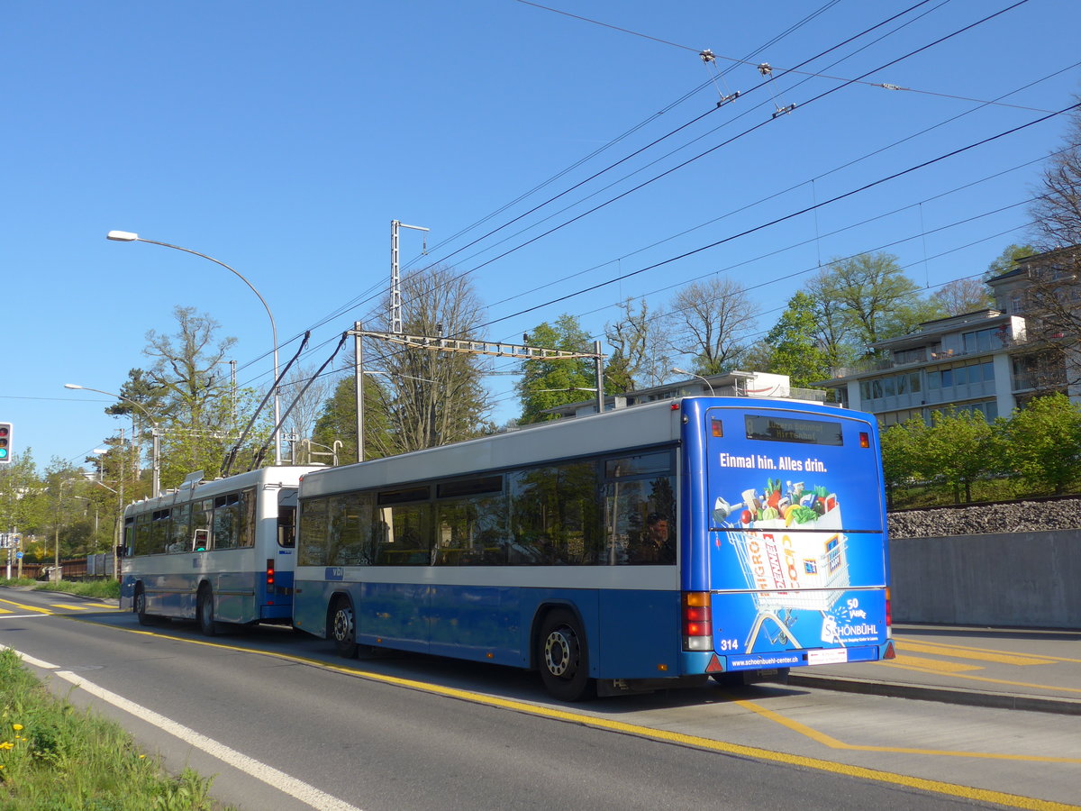 (179'385) - VBL Luzern - Nr. 314 - Lanz+Marti/Hess Personenanhnger am 10. April 2017 in Luzern, Verkehrshaus