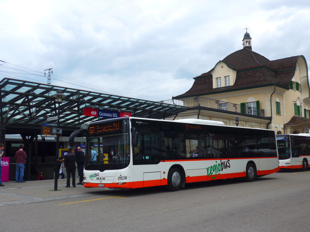 (180'216) - Regiobus, Gossau - Nr. 25/SG 16'492 - MAN am 21. Mai 2017 beim Bahnhof Gossau