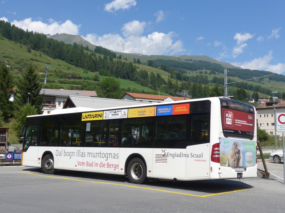 (182'759) - PostAuto Graubnden - GR 165'111 - Mercedes am 5. August 2017 beim Bahnhof Scuol-Tarasp