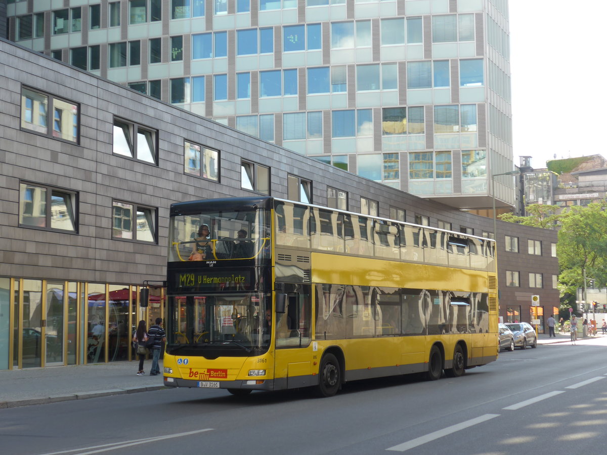 (183'209) - BVG Berlin - Nr. 3161/B-V 3161 - MAN am 9. August 2017 in Berlin, Charlottenstrasse