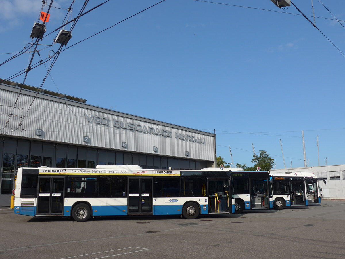 (183'661) - VBZ Zrich - Nr. 266/ZH 726'266 - Neoplan am 20. August 2017 in Zrich, Garage Hardau