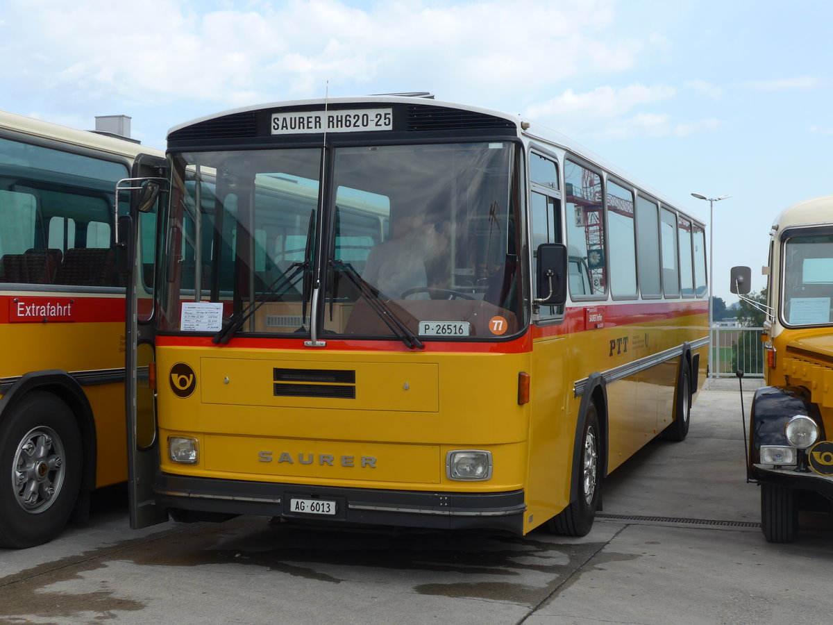 (184'304) - Gloor, Staufen - AG 6013 - Saurer/Hess (ex ALMAT, Tagelswangen; ex P 26'516) am 26. August 2017 in Oberkirch, CAMPUS Sursee