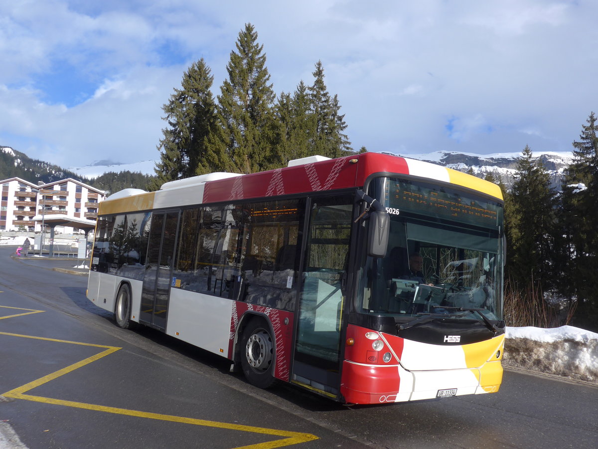 (187'371) - Stuppan, Flims - GR 11'334 - Scania/Hess am 26. Dezember 2017 in Laax, Bergbahnen