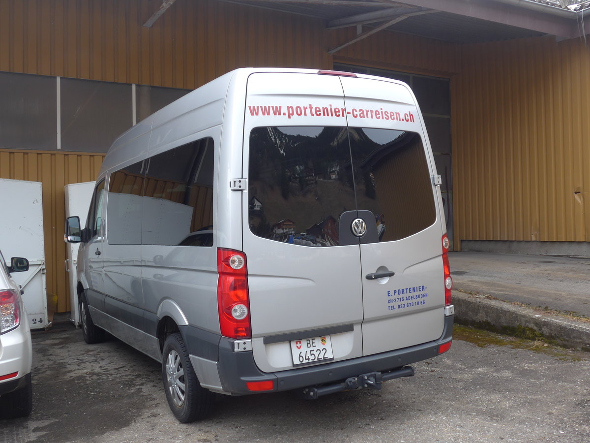 (187'755) - Portenier, Adelboden - BE 64'522 - VW am 7. Januar 2018 in Adelboden, Garage