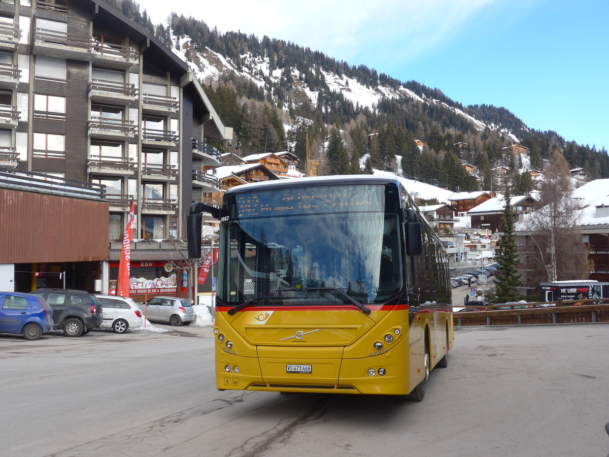 (187'923) - PostAuto Wallis - Nr. 37/VS 471'466 - Volvo am 14. Januar 2018 in Anzre, Post