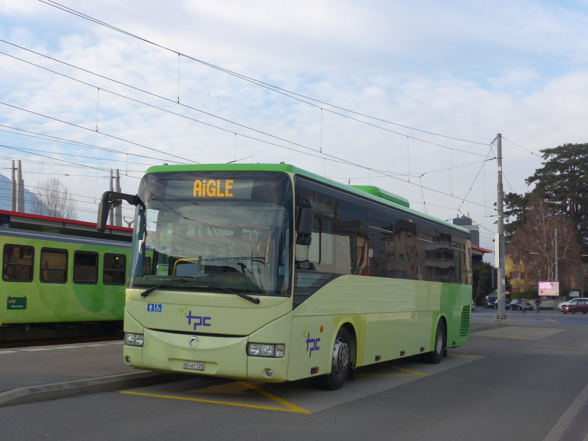 (187'957) - TPC Aigle - VD 467'725 - Irisbus am 14. Januar 2018 beim Bahnhof Aigle