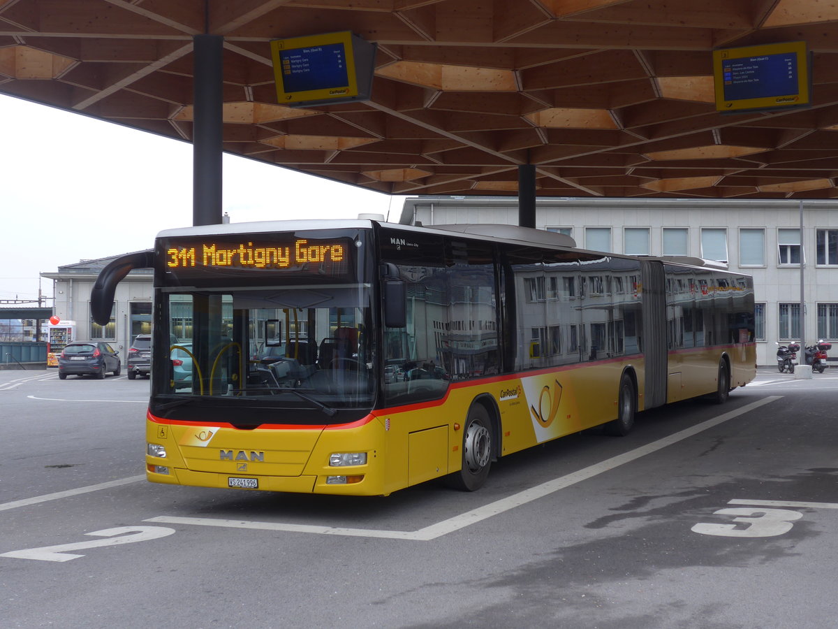 (188'359) - Buchard, Leytron - VS 241'996 - MAN (ex Nr. 159) am 11. Februar 2018 beim Bahnhof Sion