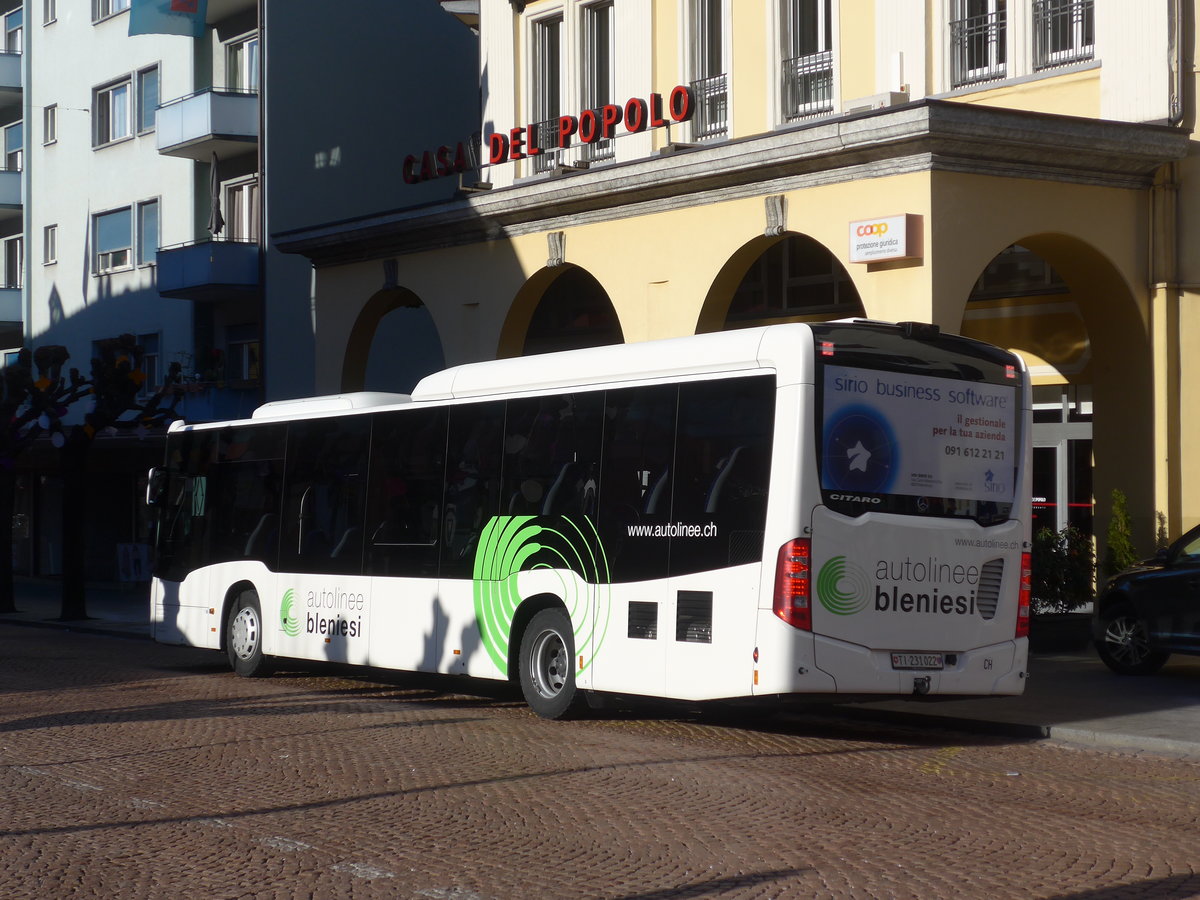 (188'546) - ABl Biasca - Nr. 22/TI 231'022 - Mercedes am 14. Februar 2018 beim Bahnhof Bellinzona