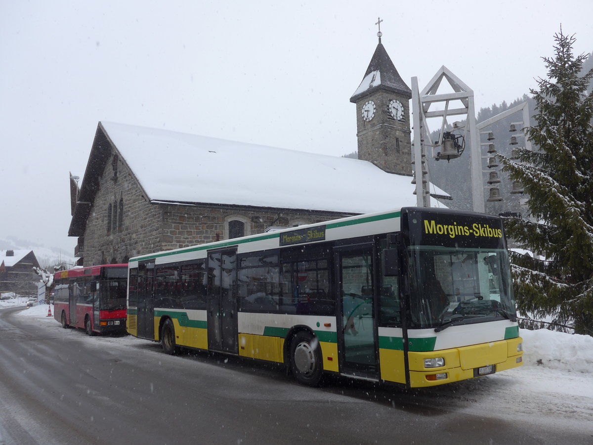 (188'991) - Tlmorgins, Morgins - VS 301'708 - MAN (ex TN Neuchtel Nr. 223) am 3. Mrz 2018 in Morgins, Place d'Eglise