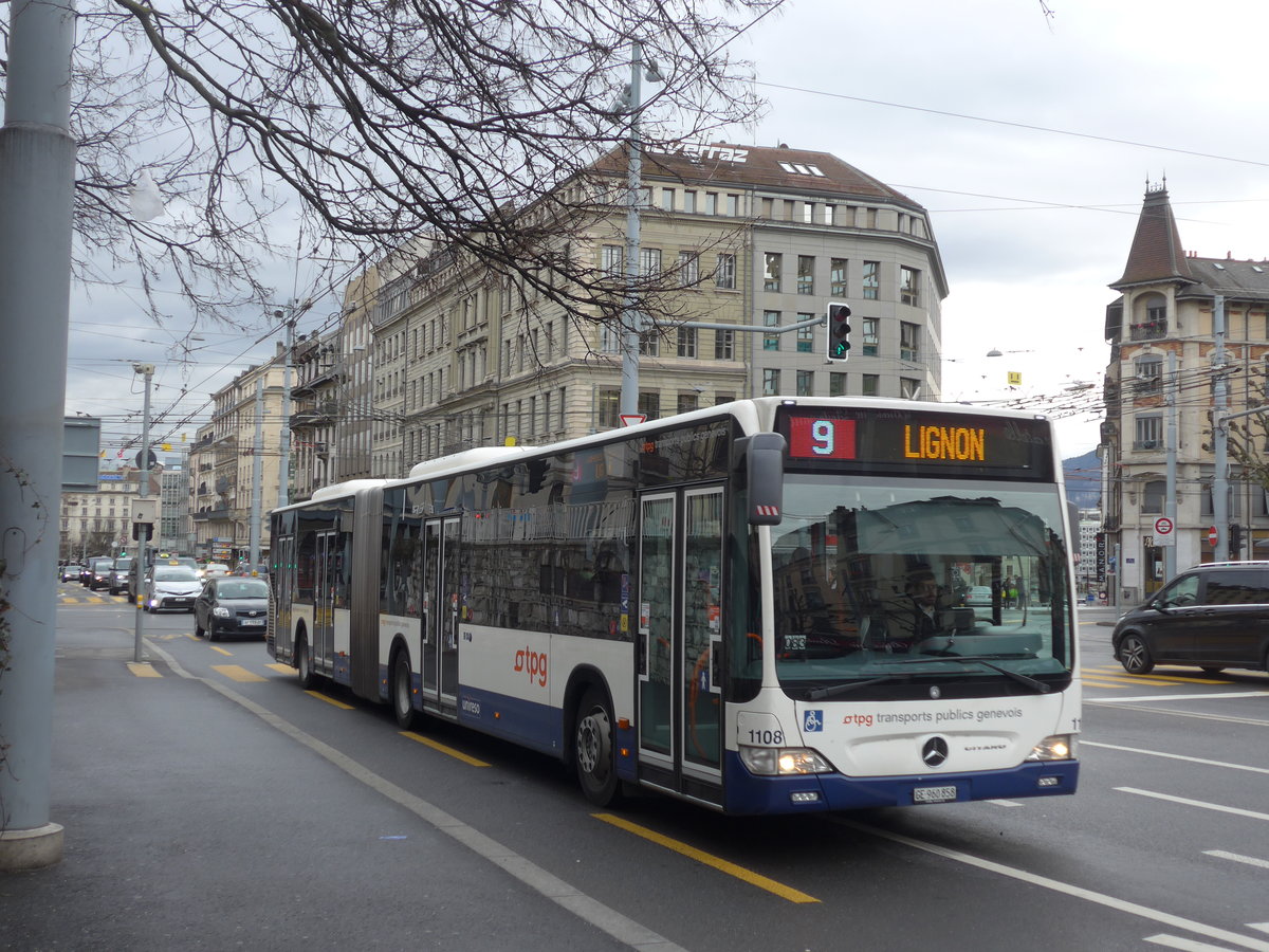 (189'136) - TPG Genve - Nr. 1108/GE 960'858 - Mercedes am 12. Mrz in Genve, Place des Vingt-Deux-Cantons