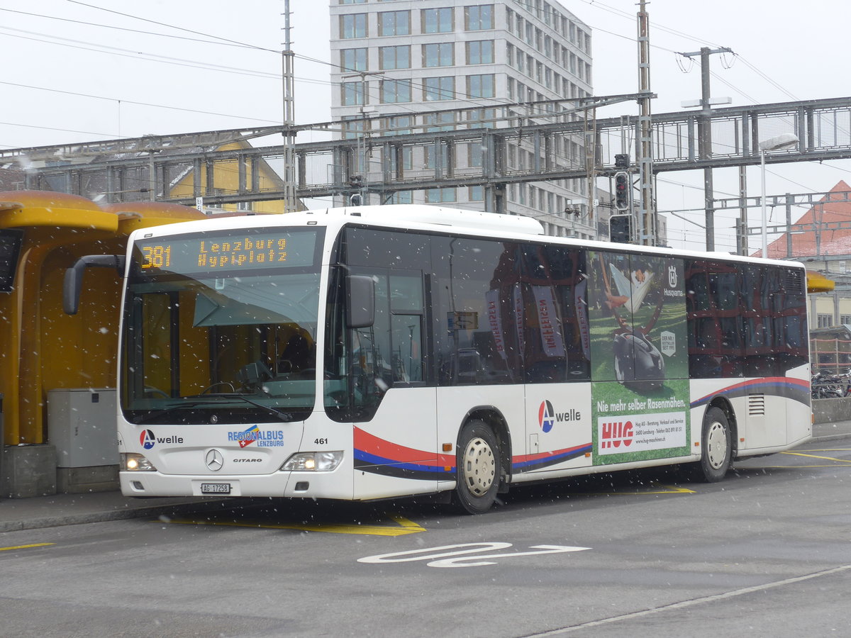 (189'540) - Knecht, Windisch - Nr. 461/AG 17'258 - Mercedes am 19. Mrz 2018 beim Bahnhof Lenzburg