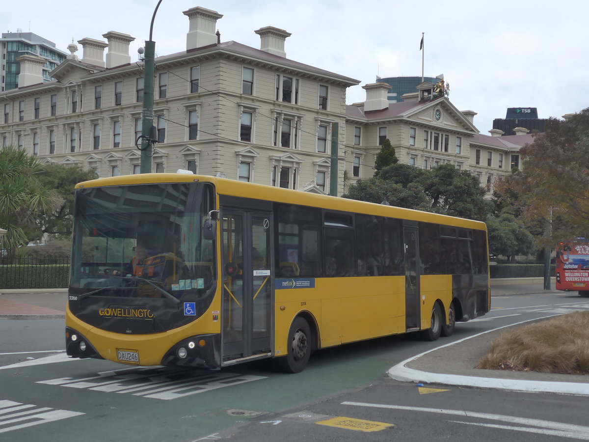 (191'668) - GO Wellington - Nr. 2314/DAU246 - MAN/Designline (ex Red Bus, Christchurch Nr. 705) am 27. April 2018 beim Bahnhof Wellington