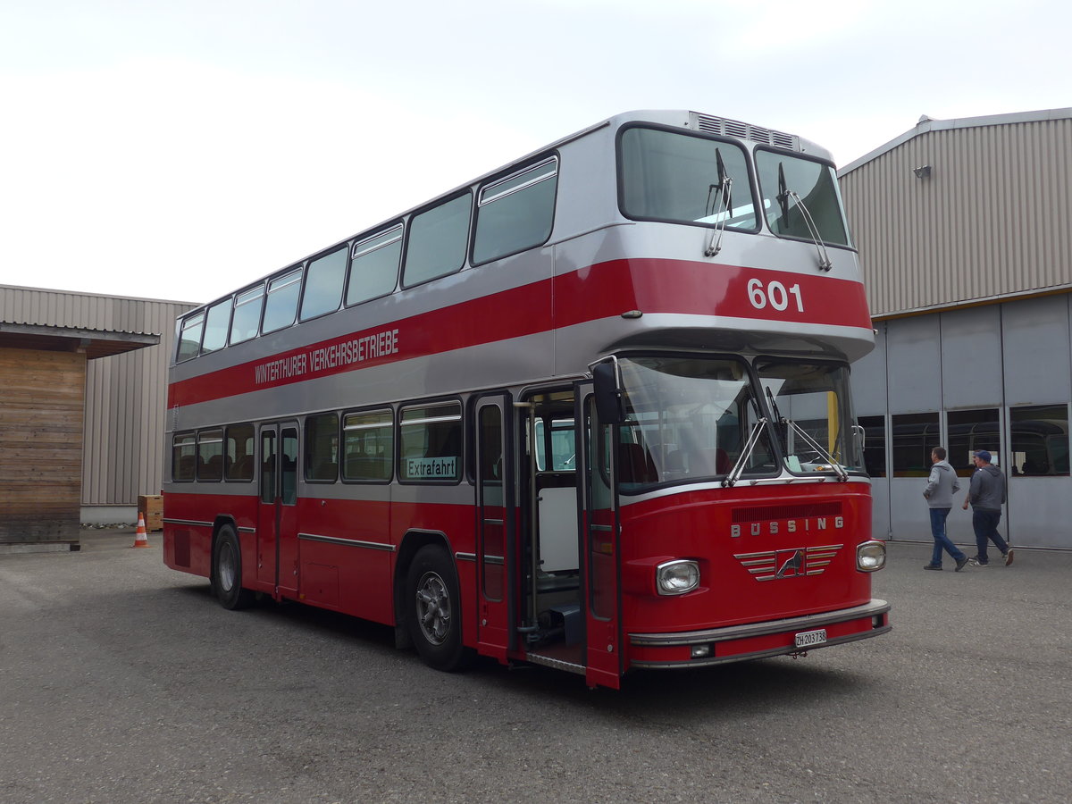 (192'395) - WV Winterthur - Nr. 601/ZH 203'738 - Bssing (ex Nr. 201; ex Amt fr Luftverkehr, Zrich Nr. 47; ex Swissair, Zrich Nr. 23) am 5. Mai 2018 in Attikon, Wegmller