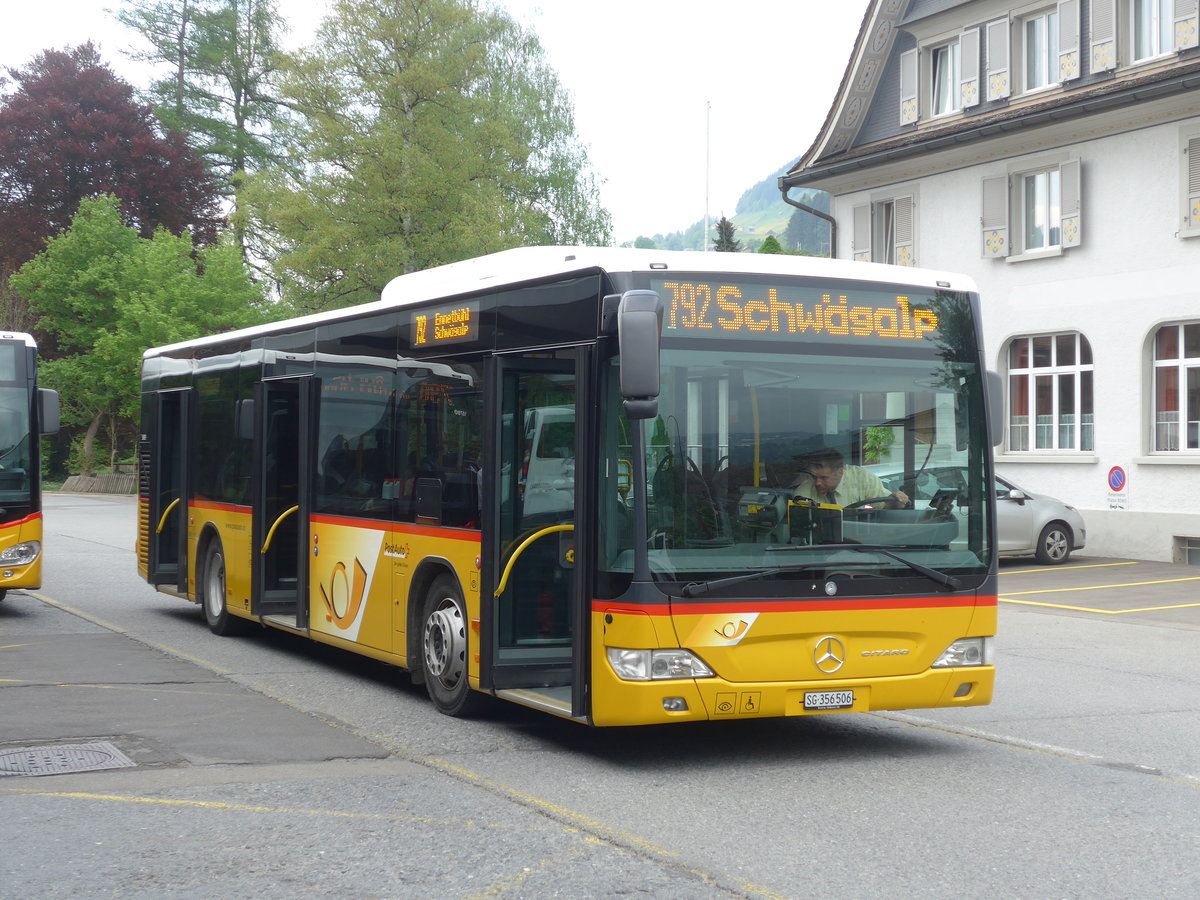 (192'788) - PostAuto Ostschweiz - SG 356'506 - Mercedes (ex Schmidt, Oberbren) am 5. Mai 2018 beim Bahnhof Nesslau-Neu St. Johann