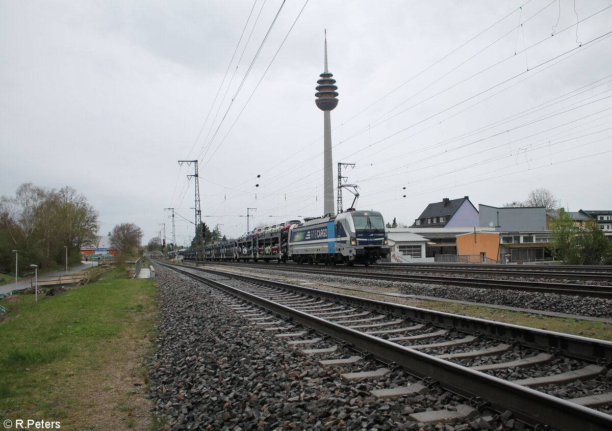 193 999-0  Gyr mit einem Autotransportzug in Nrnberg Hohe Marter. 03.04.24