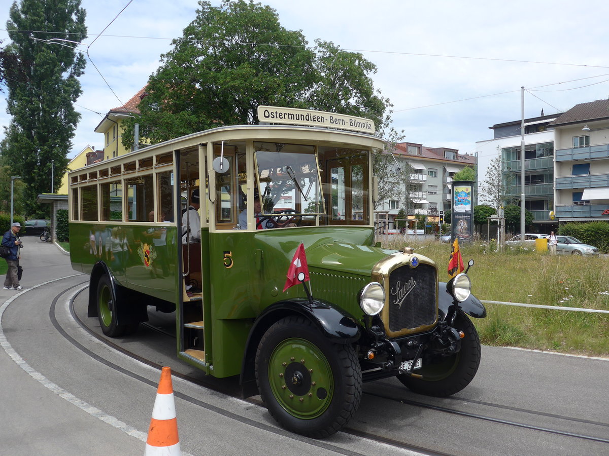 (194'354) - SVB Bern (Bernmobil historique) - Nr. 5/BE 29'005 - Saurer am 24. Juni 2018 in Bern, Weissenbhl