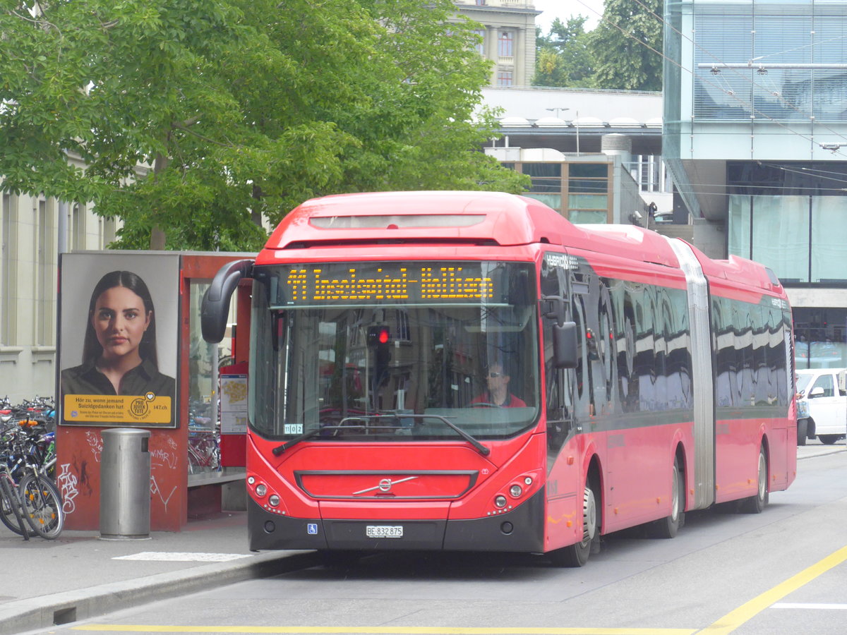 (194'371) - Bernmobil, Bern - Nr. 875/BE 832'875 - Volvo am 24. Juni 2018 beim Bahnhof Bern