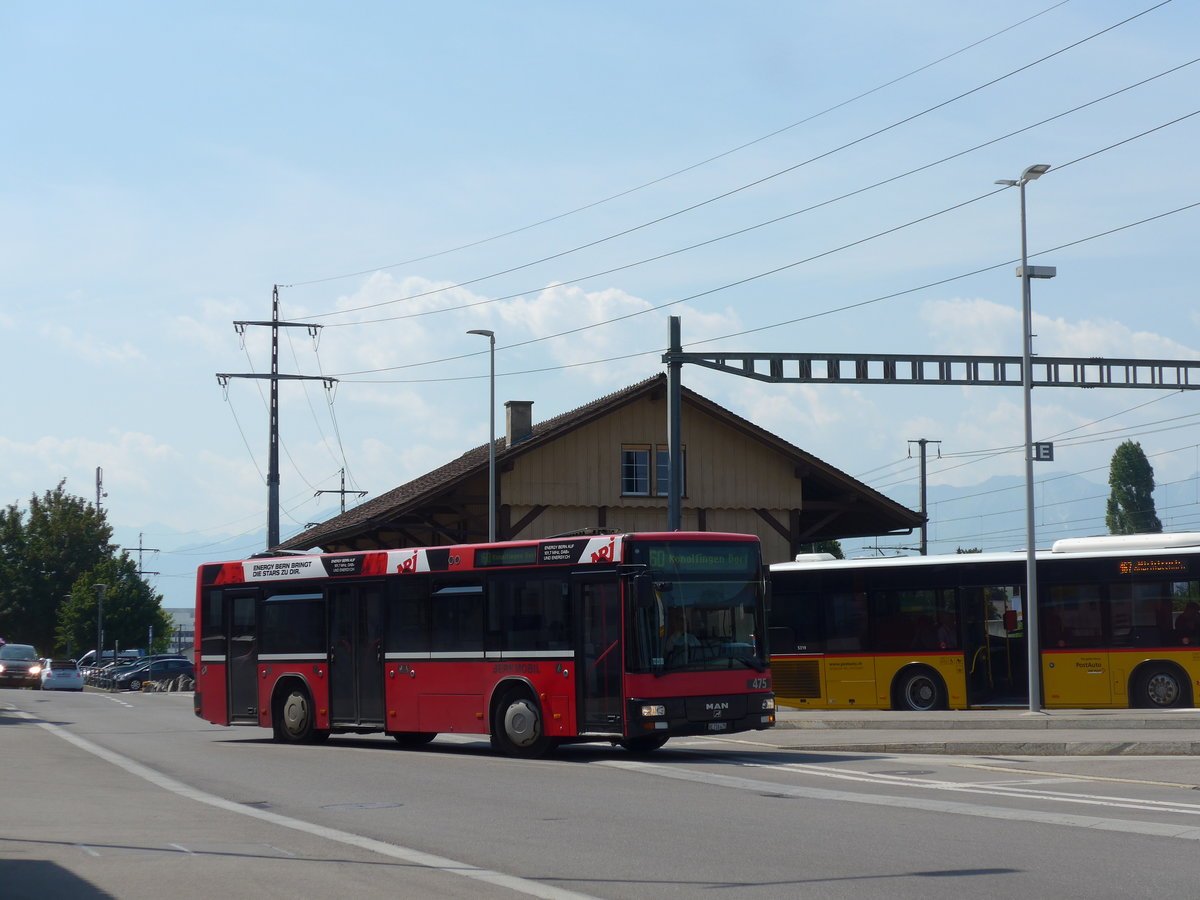 (194'502) - Bernmobil, Bern - Nr. 475/BE 716'475 - MAN/Gppel (ex Peyer, Niederwangen Nr. 75) am 2. Juli 2018 beim Bahnhof Mnsingen