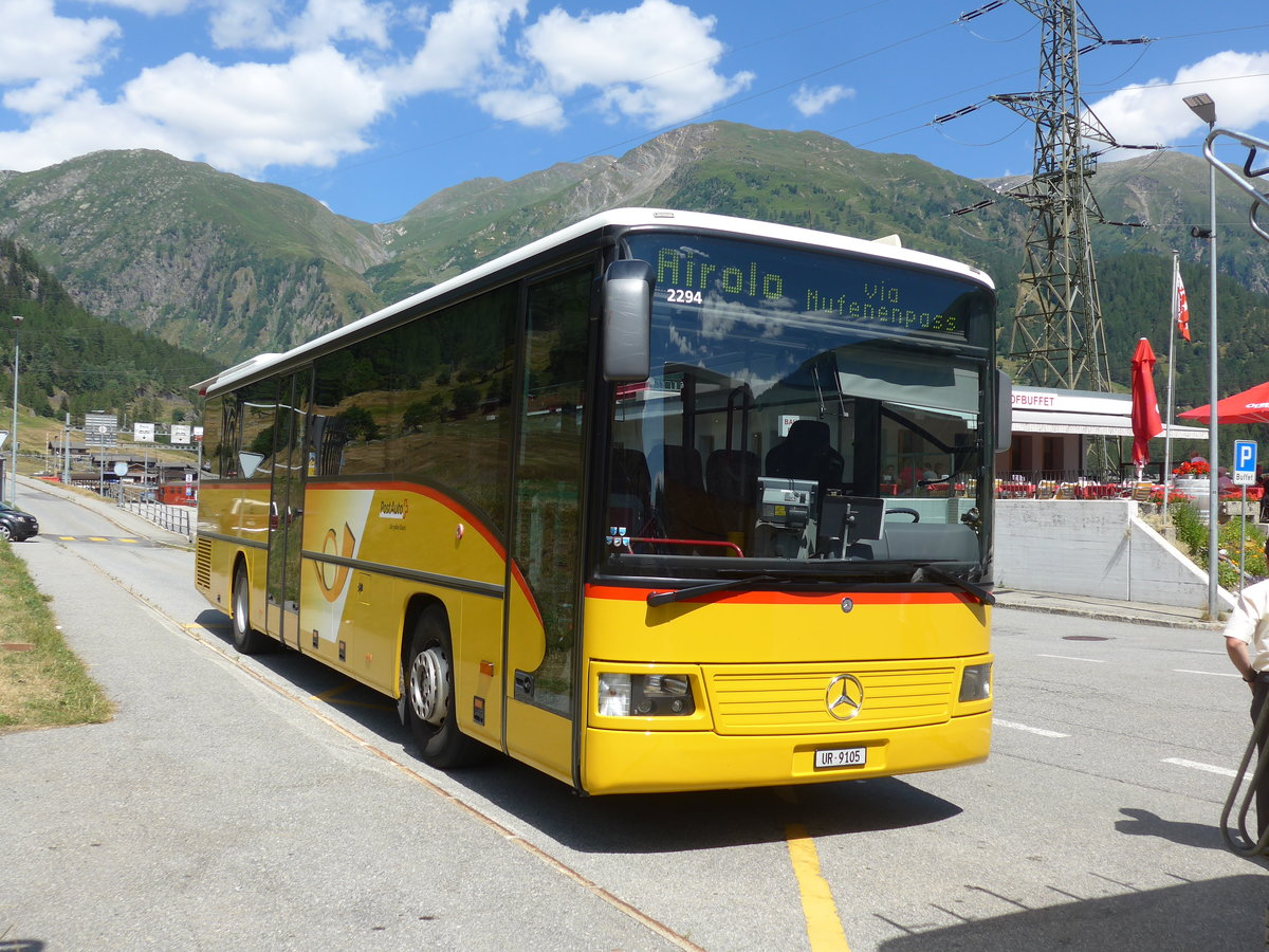 (195'308) - Mattli, Wassen - UR 9105 - Mercedes am 29. Juli 2018 beim Bahnhof Oberwald