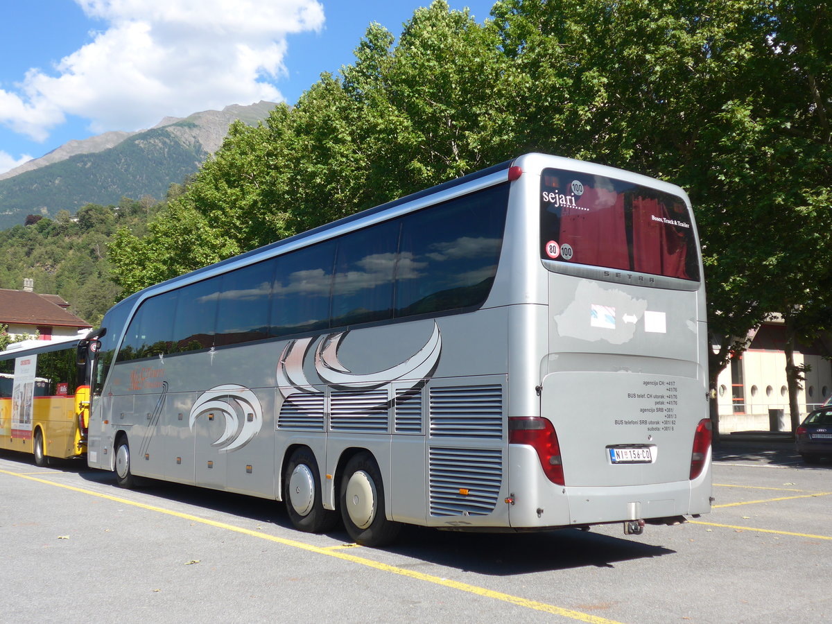 (195'323) - Aus Serbien: N&S-Tours, Razani - NI 156-CO - Setra am 29. Juli 2018 in Brig, Postgarage