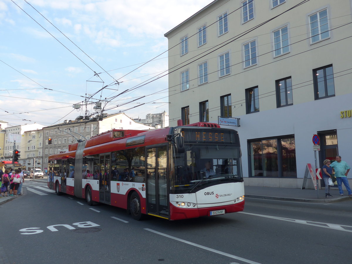 (197'367) - OBUS Salzburg - Nr. 310/S 214 NY - Solaris Gelenktrolleybus am 13. September 2018 in Salzburg, Hanuschplatz